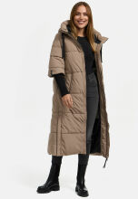 Navahoo Ciao Miau Damen lange Winterjacke B988 Taupe Grey Größe M - Gr. 38