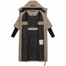 Navahoo Ciao Miau Damen lange Winterjacke B988 Taupe Grey Größe M - Gr. 38