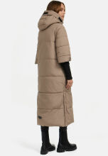 Navahoo Ciao Miau Damen lange Winterjacke B988 Taupe Grey Größe L - Gr. 40