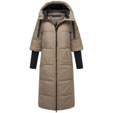 Navahoo Ciao Miau Damen lange Winterjacke B988 Taupe Grey Größe L - Gr. 40