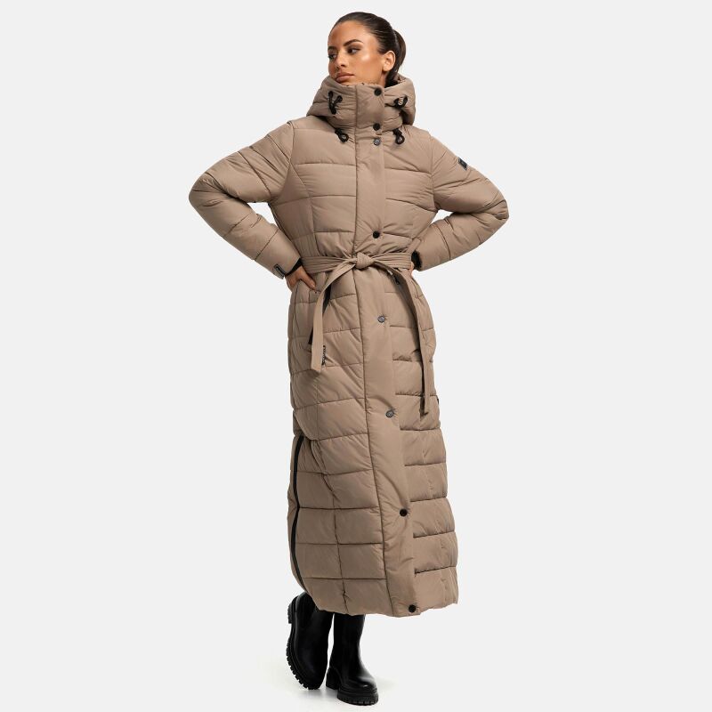 Navahoo Das Teil XIV Damen Winter Steppmantel Taupe Grey-Größe XL - Gr. 42