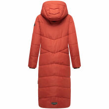 Navahoo Hingucker Damen lange Winterjacke Terracotta Größe XS - Gr. 34