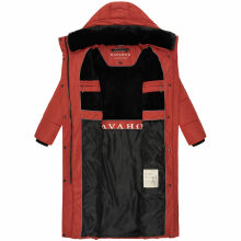 Navahoo Hingucker Damen lange Winterjacke Terracotta Größe XS - Gr. 34