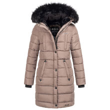 Navahoo Lotusblüte Princess Damen lange Winter Steppjacke Taupe Grey Größe M - Gr. 38