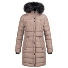 Navahoo Lotusblüte Princess Damen lange Winter Steppjacke Taupe Grey Größe M - Gr. 38
