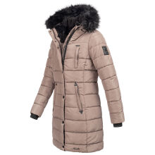 Navahoo Lotusblüte Princess Damen lange Winter Steppjacke Taupe Grey Größe M - Gr. 38