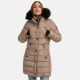 Navahoo Lotusblüte Princess Damen lange Winter Steppjacke Taupe Grey Größe M - Gr. 38