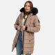 Navahoo Lotusblüte Princess Damen lange Winter Steppjacke Taupe Grey Größe M - Gr. 38