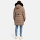 Navahoo Lotusblüte Princess Damen lange Winter Steppjacke Taupe Grey Größe M - Gr. 38