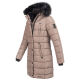 Navahoo Lotusblüte Princess Damen lange Winter Steppjacke Taupe Grey Größe M - Gr. 38