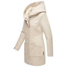 Marikoo Maikoo Damen Trenchcoat Wintermantel Offwhite Gr&ouml;&szlig;e L - Gr. 40
