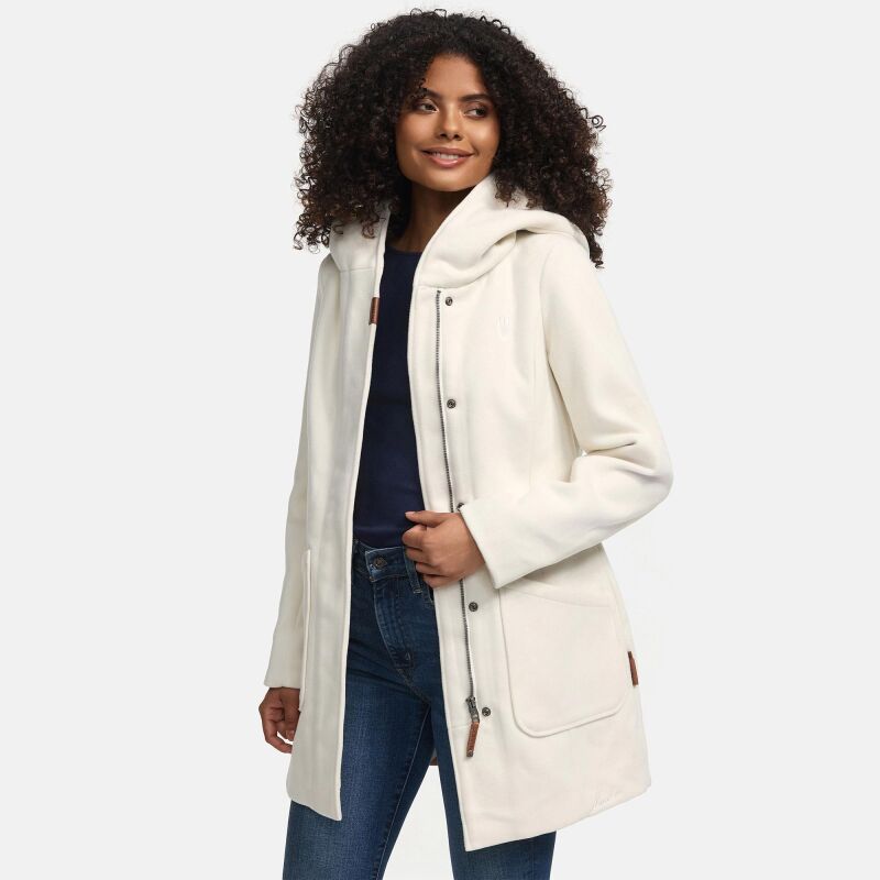 Marikoo Maikoo Damen Trenchcoat Wintermantel Offwhite