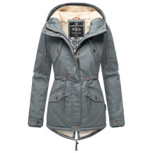 Marikoo Manolya Damen Parka Winterjacke mit Teddyfell Stormy Blue Größe XXL - Gr. 44