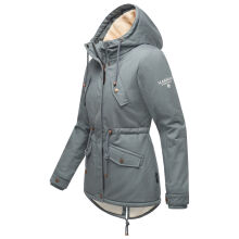 Marikoo Manolya Damen Parka Winterjacke mit Teddyfell Stormy Blue Größe XXL - Gr. 44