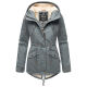 Marikoo Manolya Damen Parka Winterjacke mit Teddyfell Stormy Blue Größe XXL - Gr. 44