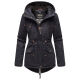 Marikoo Manolya Damen Parka Winterjacke mit Teddyfell Navy - Schwarz Größe XL - Gr. 42