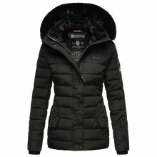 Navahoo Milianaa winter jacket quilted jacket lined hood faux fur Schwarz