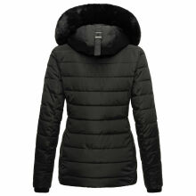 Navahoo Milianaa winter jacket quilted jacket lined hood faux fur Schwarz