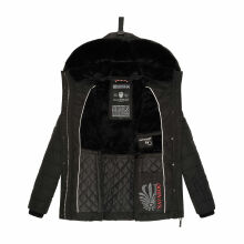 Navahoo Milianaa winter jacket quilted jacket lined hood faux fur Schwarz