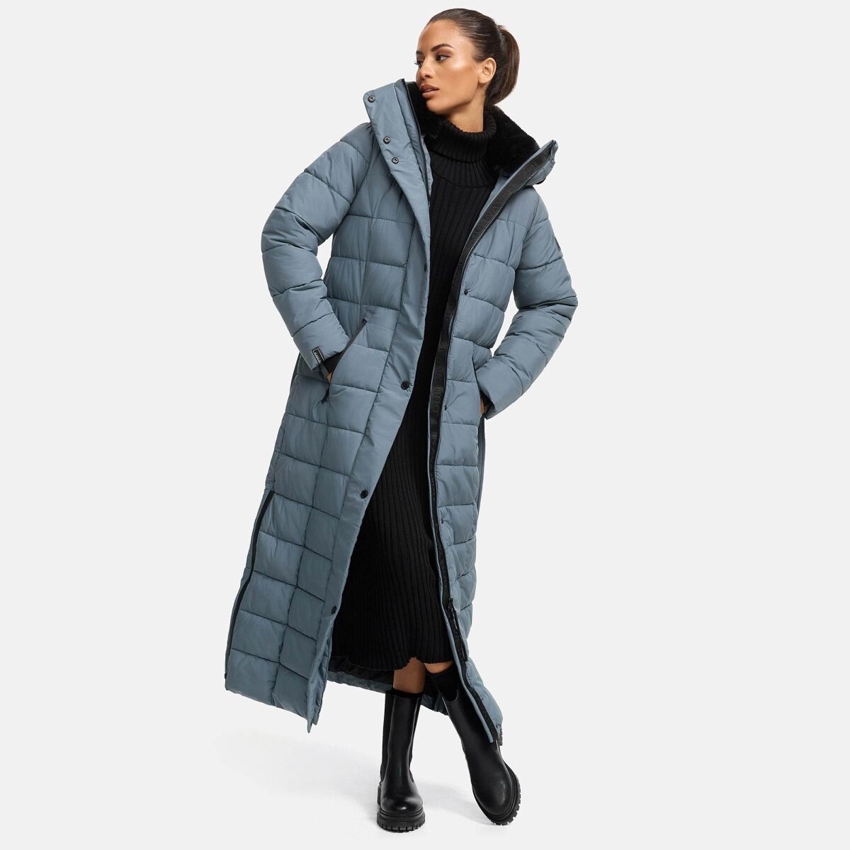 Navahoo Das Teil XIV Damen Winter Steppmantel Stormy Blue-Größe XXXL - Gr. 46