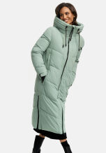 Marikoo Nadaree lange Damen Winter Steppjacke Smokey Mint Gr&ouml;&szlig;e M - Gr. 38