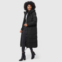 Marikoo Nadeshikoo Damen lange Winter Steppjacke Schwarz Gr&ouml;&szlig;e XXXL - Gr. 46
