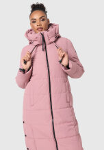 Marikoo Nadeshikoo Damen lange Winter Steppjacke Schwarz Größe XXXXL - Gr. 48
