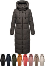 Marikoo Nadeshikoo Damen lange Winter Steppjacke Dark Olive Gr&ouml;&szlig;e XXXXL - Gr. 48