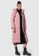 Marikoo Nadeshikoo Damen lange Winter Steppjacke Dark Olive Gr&ouml;&szlig;e XXXXL - Gr. 48