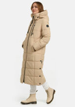 Marikoo Nadeshikoo Damen lange Winter Steppjacke Beige Größe XS - Gr. 34