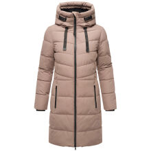 Marikoo Natsukoo Damen Winter Steppjacke lang Taupe Grey Größe S - Gr. 36