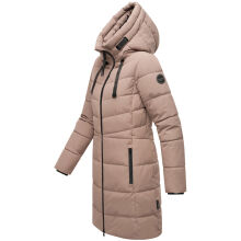 Marikoo Natsukoo Damen Winter Steppjacke lang Taupe Grey Größe S - Gr. 36