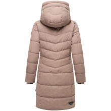 Marikoo Natsukoo Damen Winter Steppjacke lang Taupe Grey Größe M - Gr. 38
