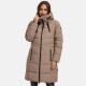 Marikoo Natsukoo Damen Winter Steppjacke lang Taupe Grey Größe M - Gr. 38