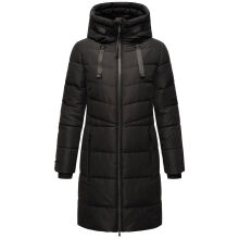 Marikoo Natsukoo Damen Winter Steppjacke lang Schwarz Gr&ouml;&szlig;e XXXL - Gr. 46