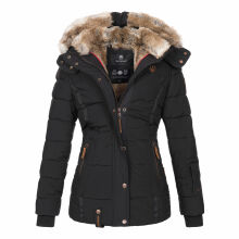 Marikoo Nekoo ladies winterjacket lined with faux fur Schwarz