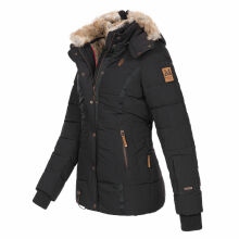 Marikoo Nekoo ladies winterjacket lined with faux fur Schwarz