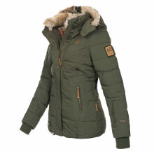 Marikoo Nekoo ladies winterjacket lined with faux fur Olive