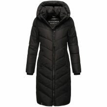 Navahoo Sahnekatzi Damen lange Winter Steppjacke Schwarz Größe XXXXL - Gr. 48
