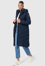 Navahoo Sahnekatzi Damen lange Winter Steppjacke Navy Gr&ouml;&szlig;e XXXL - Gr. 46