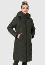 Navahoo Sahnekatzi Damen lange Winter Steppjacke Dark Olive Gr&ouml;&szlig;e XXXL - Gr. 46