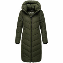 Navahoo Sahnekatzi Damen lange Winter Steppjacke Dark Olive Größe XXXXL - Gr. 48