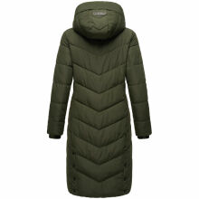 Navahoo Sahnekatzi Damen lange Winter Steppjacke Dark Olive Größe XXXXL - Gr. 48