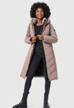 Navahoo Sahnekatzi Damen lange Winter Steppjacke Taupe Grey Gr&ouml;&szlig;e XXXXL - Gr. 48