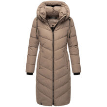 Navahoo Sahnekatzi Damen lange Winter Steppjacke Taupe Grey Gr&ouml;&szlig;e XXXXL - Gr. 48