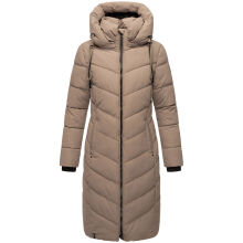 Navahoo Sahnekatzi Damen lange Winter Steppjacke Taupe Grey Gr&ouml;&szlig;e XXXXL - Gr. 48