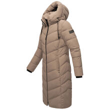 Navahoo Sahnekatzi Damen lange Winter Steppjacke Taupe Grey Gr&ouml;&szlig;e XXXXL - Gr. 48