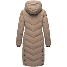Navahoo Sahnekatzi Damen lange Winter Steppjacke Taupe Grey Gr&ouml;&szlig;e XXXXL - Gr. 48