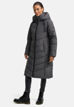 Navahoo Sahnekatzi Damen lange Winter Steppjacke Anthrazit Größe XS - Gr. 34