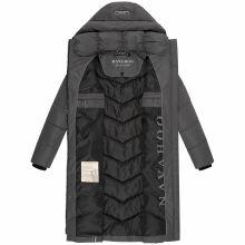 Navahoo Sahnekatzi Damen lange Winter Steppjacke Anthrazit Größe XS - Gr. 34